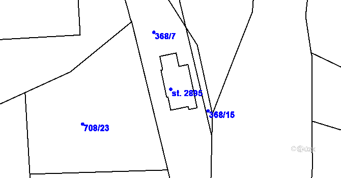 Parcela st. 2895 v KÚ Sezimovo Ústí, Katastrální mapa