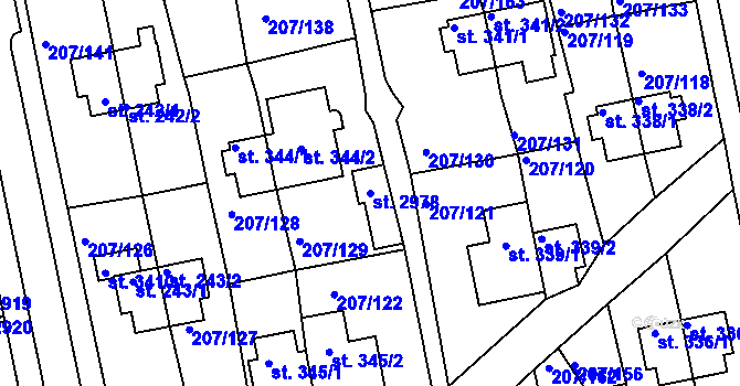 Parcela st. 2978 v KÚ Sezimovo Ústí, Katastrální mapa