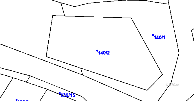 Parcela st. 140/2 v KÚ Sezimovo Ústí, Katastrální mapa