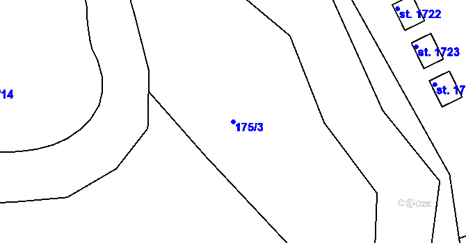Parcela st. 175/3 v KÚ Sezimovo Ústí, Katastrální mapa