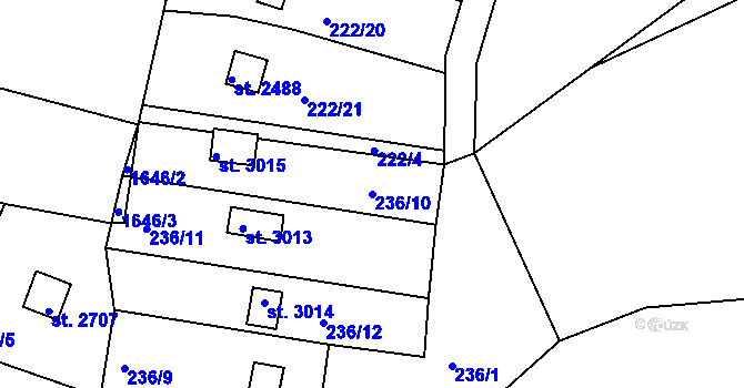 Parcela st. 236/10 v KÚ Sezimovo Ústí, Katastrální mapa