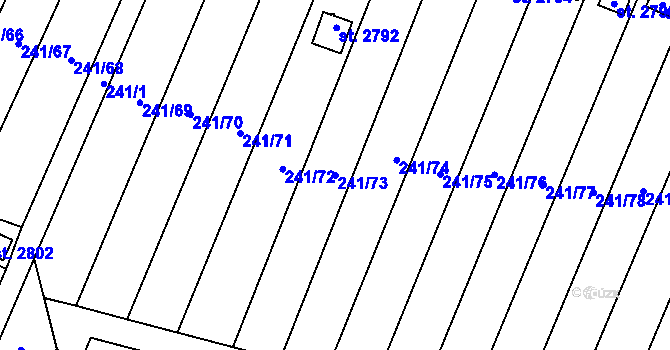 Parcela st. 241/73 v KÚ Sezimovo Ústí, Katastrální mapa