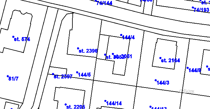 Parcela st. 3052 v KÚ Sezimovo Ústí, Katastrální mapa