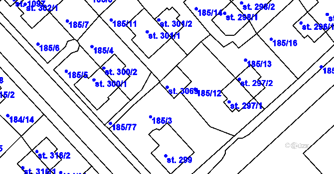 Parcela st. 3069 v KÚ Sezimovo Ústí, Katastrální mapa