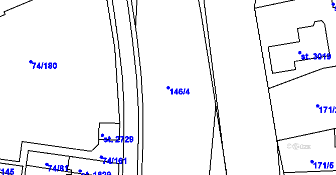 Parcela st. 146/4 v KÚ Sezimovo Ústí, Katastrální mapa