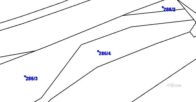 Parcela st. 286/4 v KÚ Sezimovo Ústí, Katastrální mapa