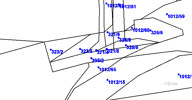 Parcela st. 321/4 v KÚ Sezimovo Ústí, Katastrální mapa