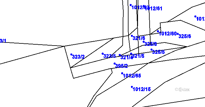 Parcela st. 323/5 v KÚ Sezimovo Ústí, Katastrální mapa