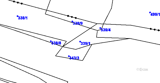 Parcela st. 339/1 v KÚ Sezimovo Ústí, Katastrální mapa
