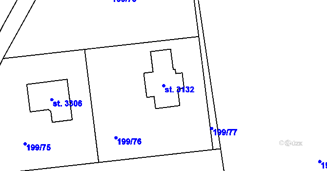 Parcela st. 3132 v KÚ Sezimovo Ústí, Katastrální mapa