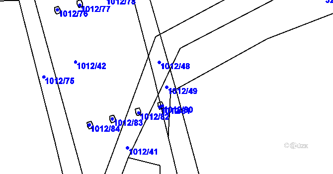 Parcela st. 1012/49 v KÚ Sezimovo Ústí, Katastrální mapa