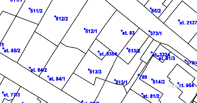 Parcela st. 3354 v KÚ Sezimovo Ústí, Katastrální mapa