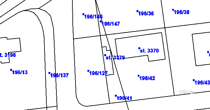 Parcela st. 3379 v KÚ Sezimovo Ústí, Katastrální mapa