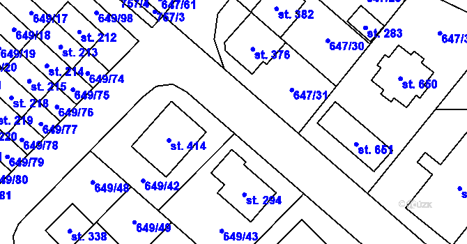 Parcela st. 757/1 v KÚ Květnice, Katastrální mapa