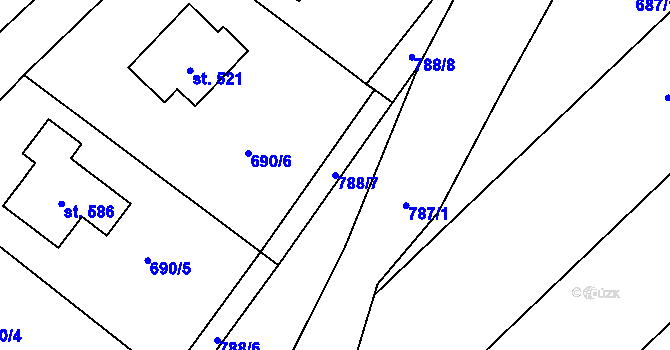 Parcela st. 788/7 v KÚ Květnice, Katastrální mapa