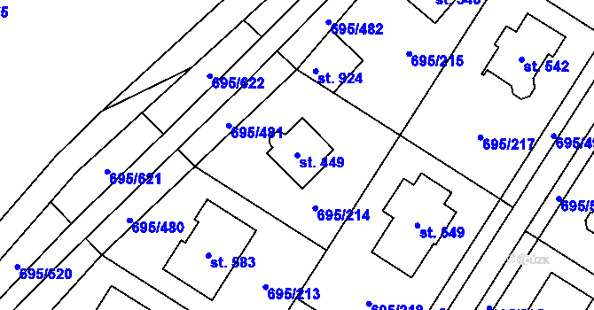 Parcela st. 449 v KÚ Květnice, Katastrální mapa