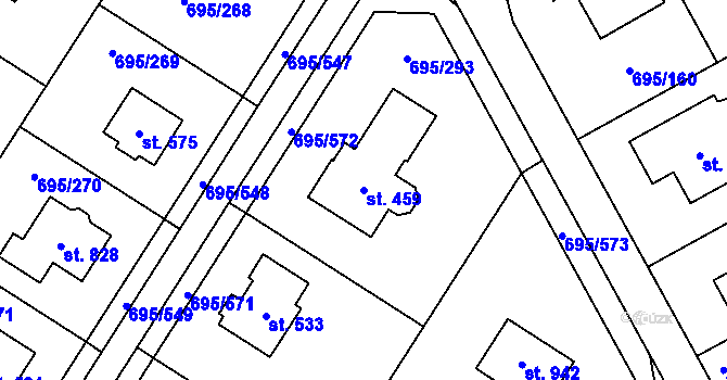 Parcela st. 459 v KÚ Květnice, Katastrální mapa