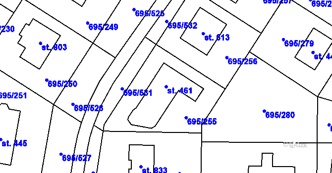 Parcela st. 461 v KÚ Květnice, Katastrální mapa