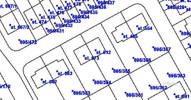 Parcela st. 512 v KÚ Květnice, Katastrální mapa