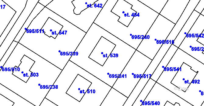 Parcela st. 539 v KÚ Květnice, Katastrální mapa
