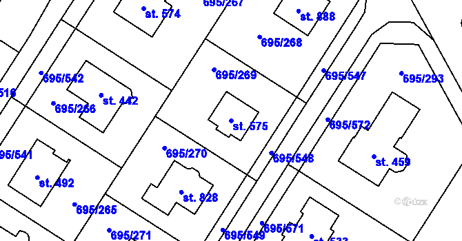 Parcela st. 575 v KÚ Květnice, Katastrální mapa