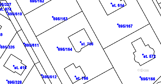 Parcela st. 756 v KÚ Květnice, Katastrální mapa