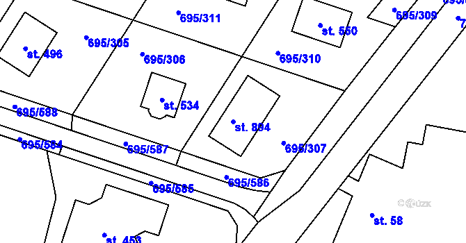 Parcela st. 894 v KÚ Květnice, Katastrální mapa