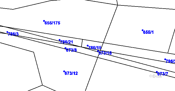 Parcela st. 786/15 v KÚ Květnice, Katastrální mapa