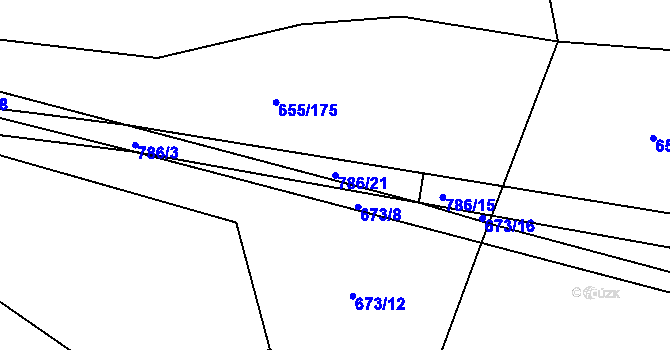 Parcela st. 786/21 v KÚ Květnice, Katastrální mapa