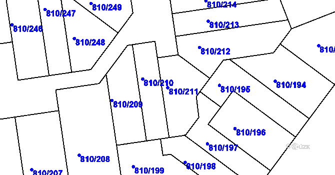 Parcela st. 810/211 v KÚ Květnice, Katastrální mapa