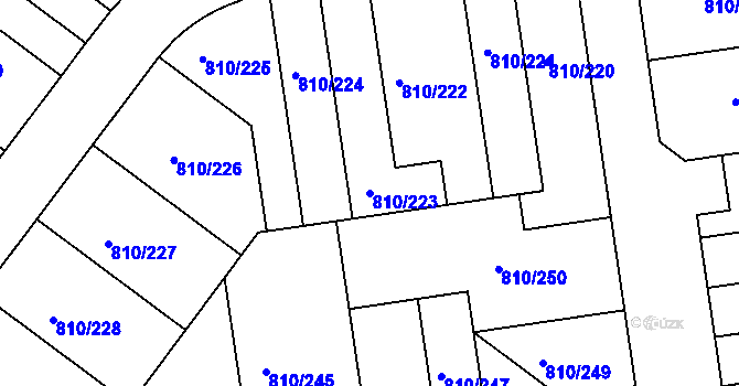 Parcela st. 810/223 v KÚ Květnice, Katastrální mapa