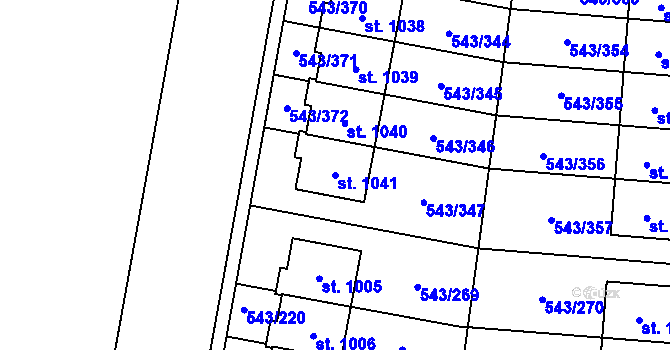 Parcela st. 1041 v KÚ Květnice, Katastrální mapa