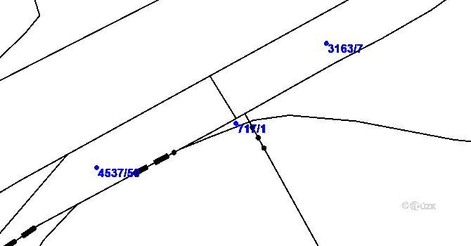 Parcela st. 717/1 v KÚ Sibřina, Katastrální mapa