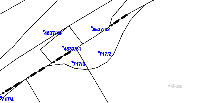 Parcela st. 717/2 v KÚ Sibřina, Katastrální mapa