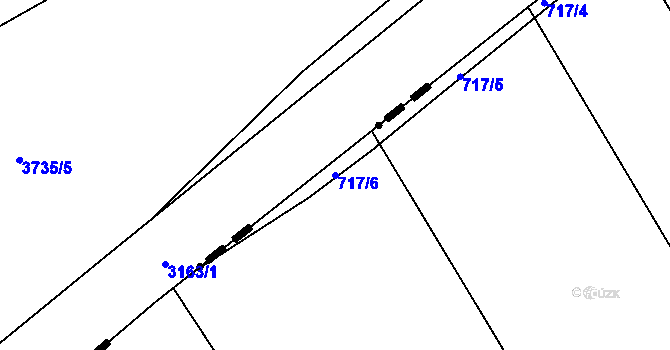 Parcela st. 717/6 v KÚ Sibřina, Katastrální mapa