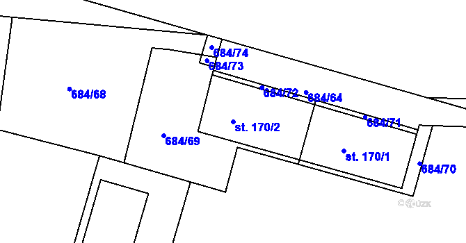 Parcela st. 170/2 v KÚ Stupice, Katastrální mapa