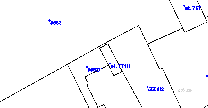 Parcela st. 771/2 v KÚ Sidonie, Katastrální mapa