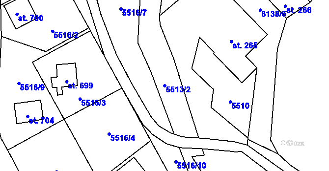 Parcela st. 5513/2 v KÚ Sidonie, Katastrální mapa