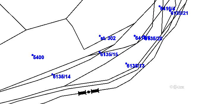 Parcela st. 6135/15 v KÚ Sidonie, Katastrální mapa