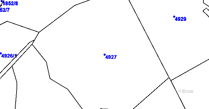 Parcela st. 4927 v KÚ Sidonie, Katastrální mapa