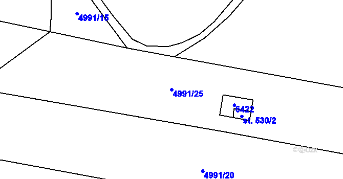 Parcela st. 4991/25 v KÚ Sidonie, Katastrální mapa