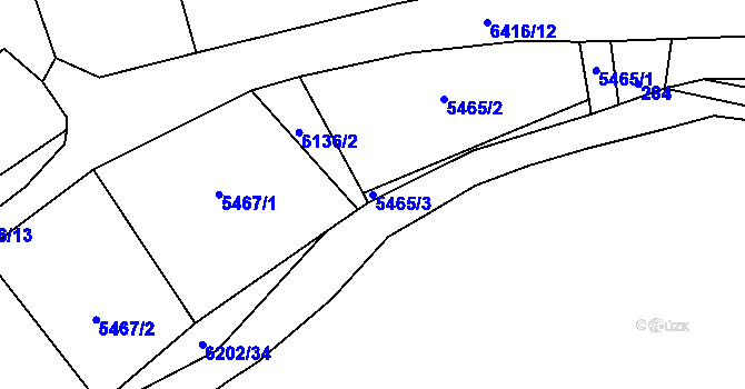 Parcela st. 5465/3 v KÚ Sidonie, Katastrální mapa