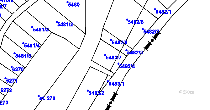 Parcela st. 5482/7 v KÚ Sidonie, Katastrální mapa
