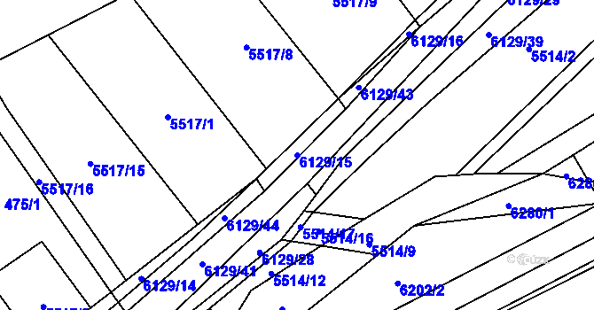Parcela st. 6129/15 v KÚ Sidonie, Katastrální mapa