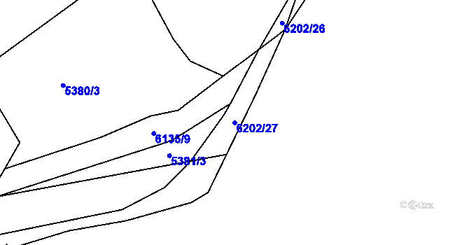 Parcela st. 6202/27 v KÚ Sidonie, Katastrální mapa