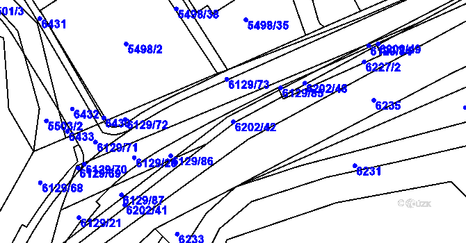 Parcela st. 6202/42 v KÚ Sidonie, Katastrální mapa