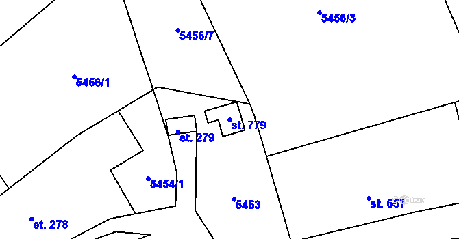 Parcela st. 779 v KÚ Sidonie, Katastrální mapa