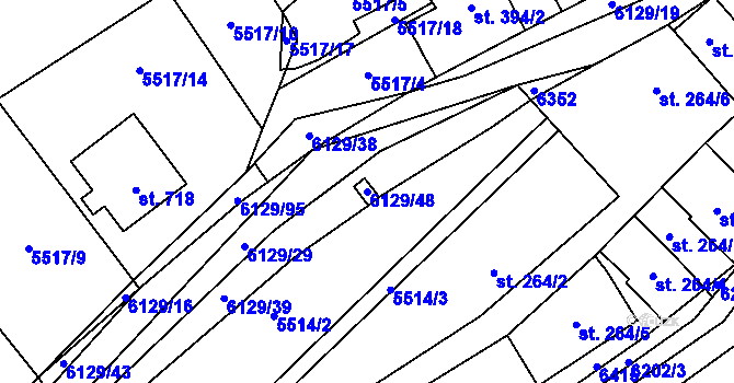 Parcela st. 6129/48 v KÚ Sidonie, Katastrální mapa