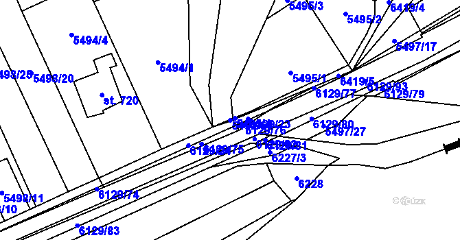 Parcela st. 5492/64 v KÚ Sidonie, Katastrální mapa