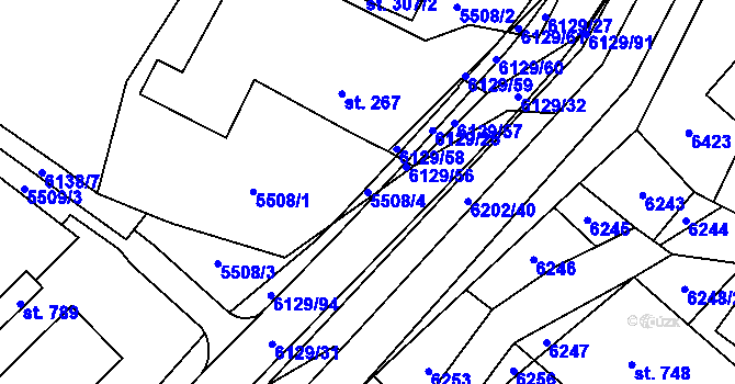 Parcela st. 5508/4 v KÚ Sidonie, Katastrální mapa